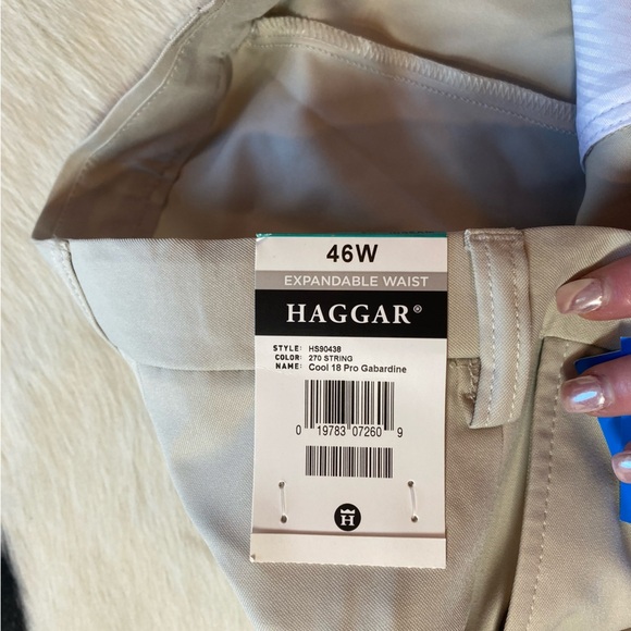 Haggar Cool 18® Pro performance khaki Shorts - Picture 8 of 12